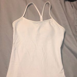 white lululemon power Y tank